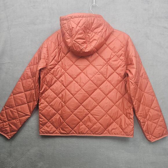 Patagonia Women's Diamond Quilted Bomber Coat Hoody Sienna Clay Size Large - Picture 2 of 9